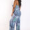 Thumbnail: Printed Tube Jumpsuit With Self Belt