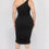 Thumbnail: Plus Size Sexy Solid Color Ruched One Shoulder Midi Bodycon Dress