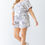 Thumbnail: Plus Ivory & Grey Tie-dye Print Two Pocket Romper