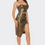 Thumbnail: Pu Cheetah Print Top & Front Wrap Slit Skirt Set