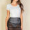 Thumbnail: Ruched Ruffle Trim Mesh Mini Bodycon Skirt
