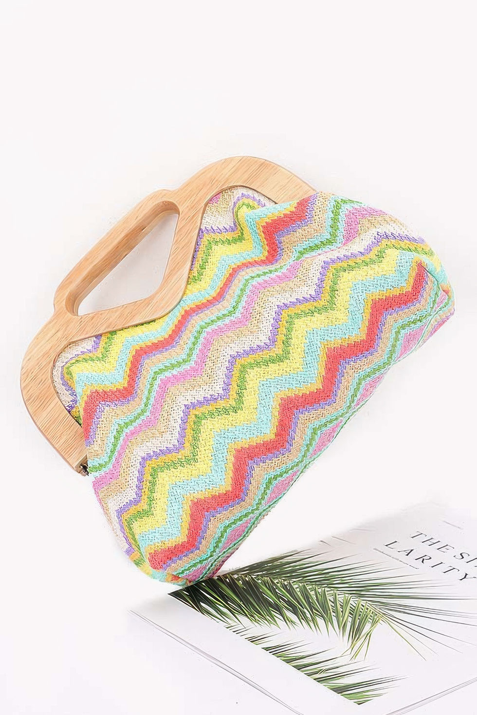 Thumbnail: Faux Straw Wood Frame Clutch