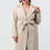 Thumbnail: Luxe Wool Waist Tie Side Pockets Midi Length Coat
