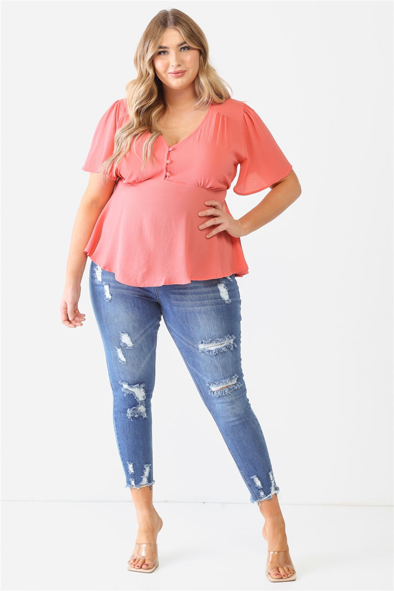Thumbnail: Plus Tie Detail Flare Top