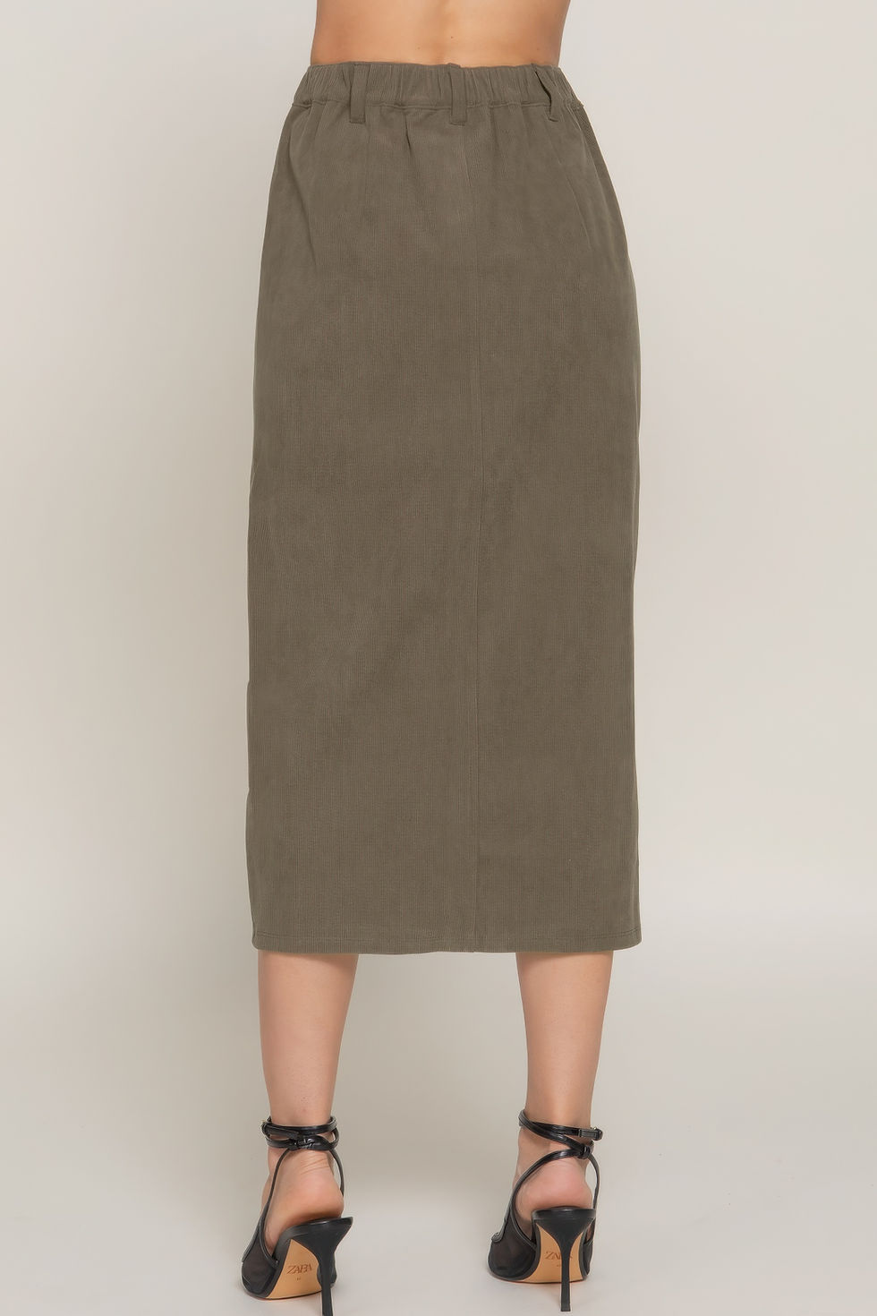 Thumbnail: Front Open Slit Corduroy Midi Skirt        