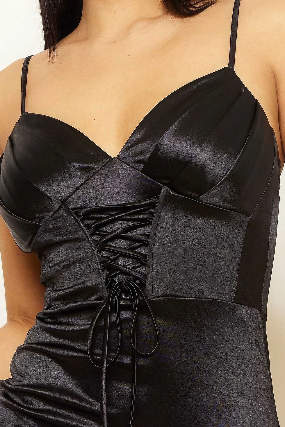Thumbnail: Satin Caged Waist Maxi Dress