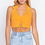 Thumbnail: Halter Ruched Crop Sweater Knit Top   