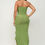 Thumbnail: Solid Bottom Ruffle Trim Hem Slit Tube Maxi Dress