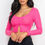 Thumbnail: Ribbed Button Front Split Long Sleeve Top