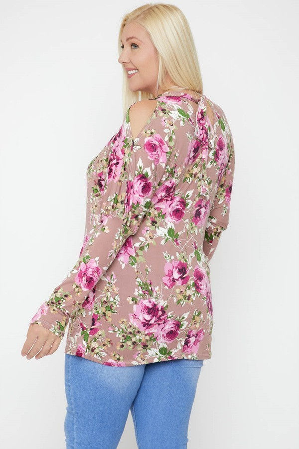 Thumbnail: Flattering Cutout Details Floral Print Top