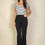 Thumbnail: High Waist Stretch Crepe Flare Pants    