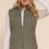Thumbnail: Suede Piping Quilted Padding Vest