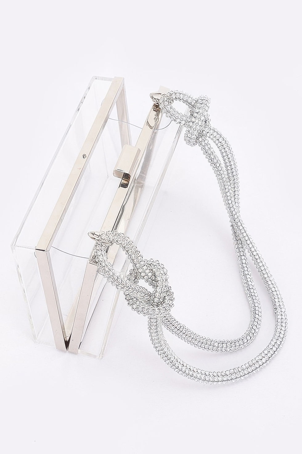 Thumbnail: Clear Case Clutch W/rhinestone Handle