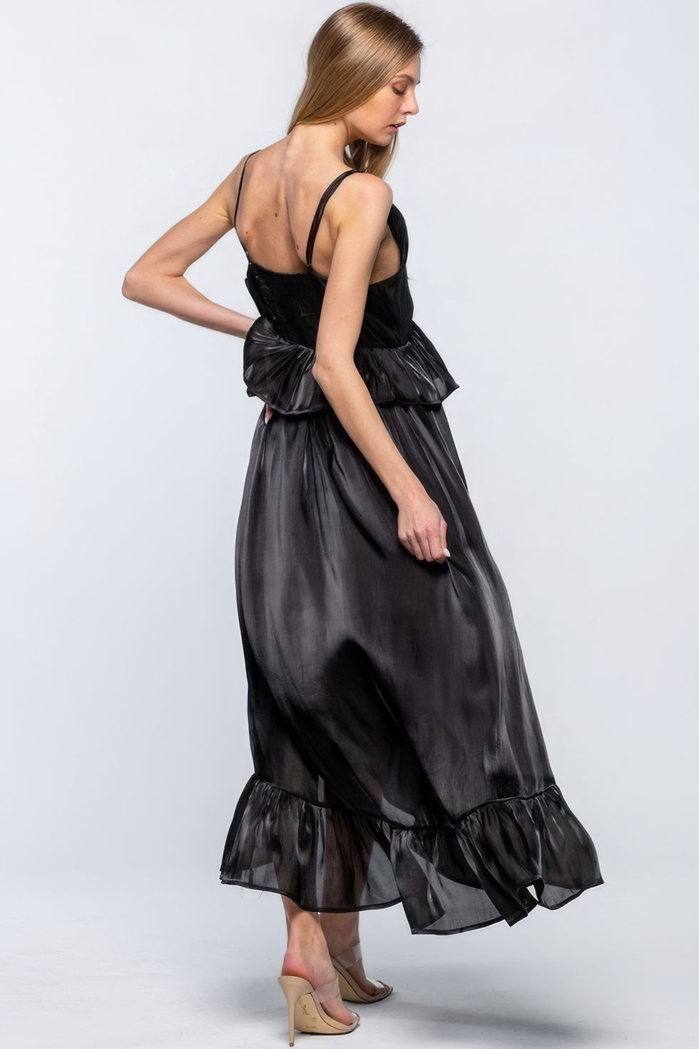 Thumbnail: Shimmering Dress With Ruffles