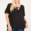 Thumbnail: Plus Size Solid Top With A Necktie, Pleated Detail, And Flutter Sleeves