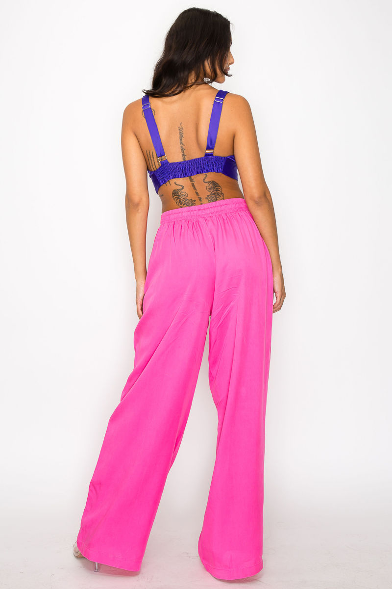 Thumbnail: Smock V-neck Satin Bra Top