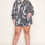 Thumbnail: Poly Challi Printed Long Sleeve Button Down Shirt With Tie Front Shorts Set