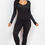 Thumbnail: Scoop Neck Long Sleeve Bodycon Jumpsuit