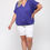 Thumbnail: Solid Viscose Knit Surplice Top With Ruffle Sleeve