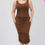 Thumbnail: Plus Size Square Neck Ruched Bodycon Midi Dress