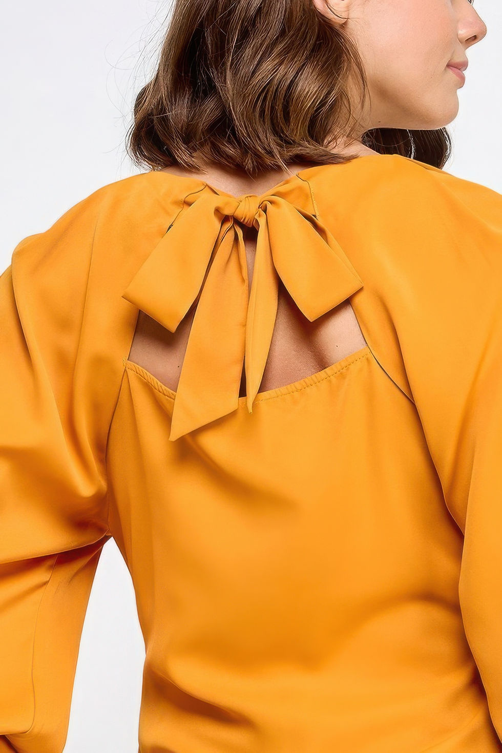 Thumbnail: Raglan Long Sleeve Top With Back Neck Tie
