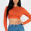 Thumbnail: Crew Neck Long Sleeve Cropped Top