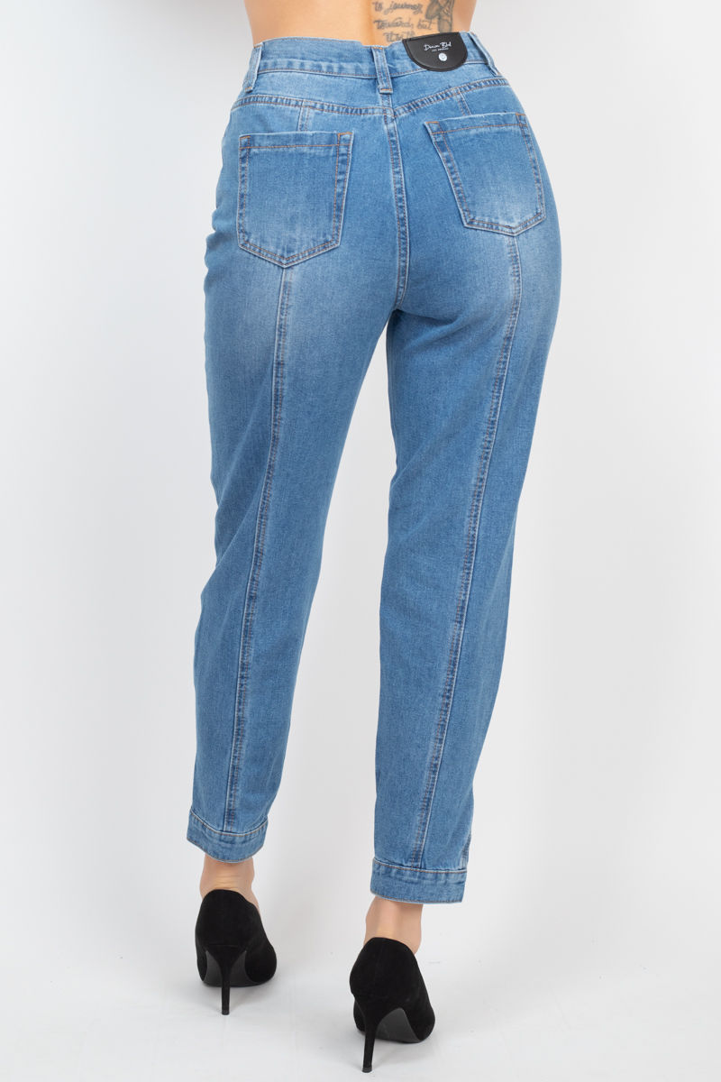 Thumbnail: Cuffed-button Mom Jeans