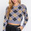 Thumbnail: Argyle Jacquard Crop Sweater  
