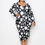 Thumbnail: Polka Dot Drop Waist Ruched Midi Dress