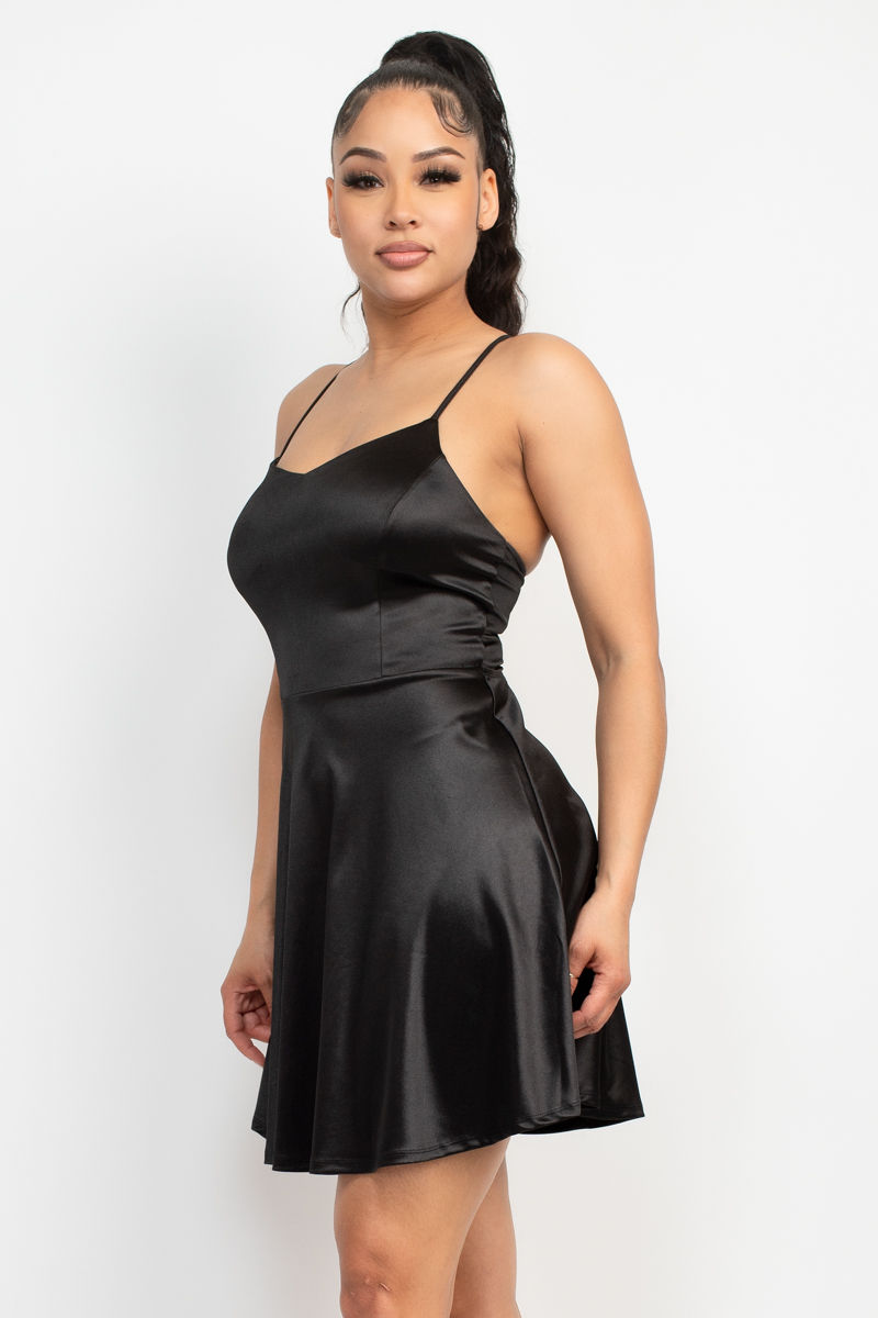 Thumbnail: Crisscross A-line Cinched Skater Dress