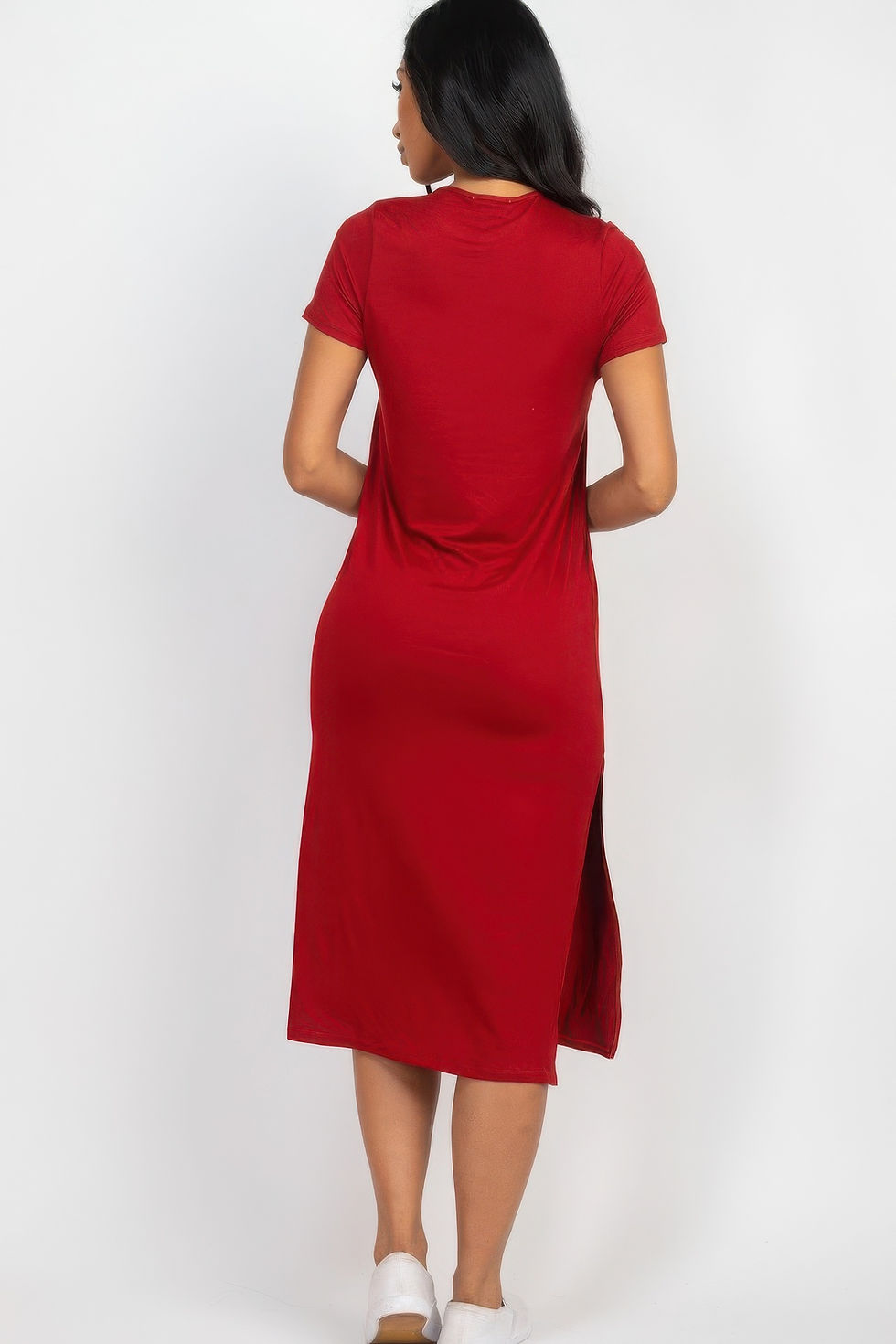Thumbnail: Side slit comfy midi dress     