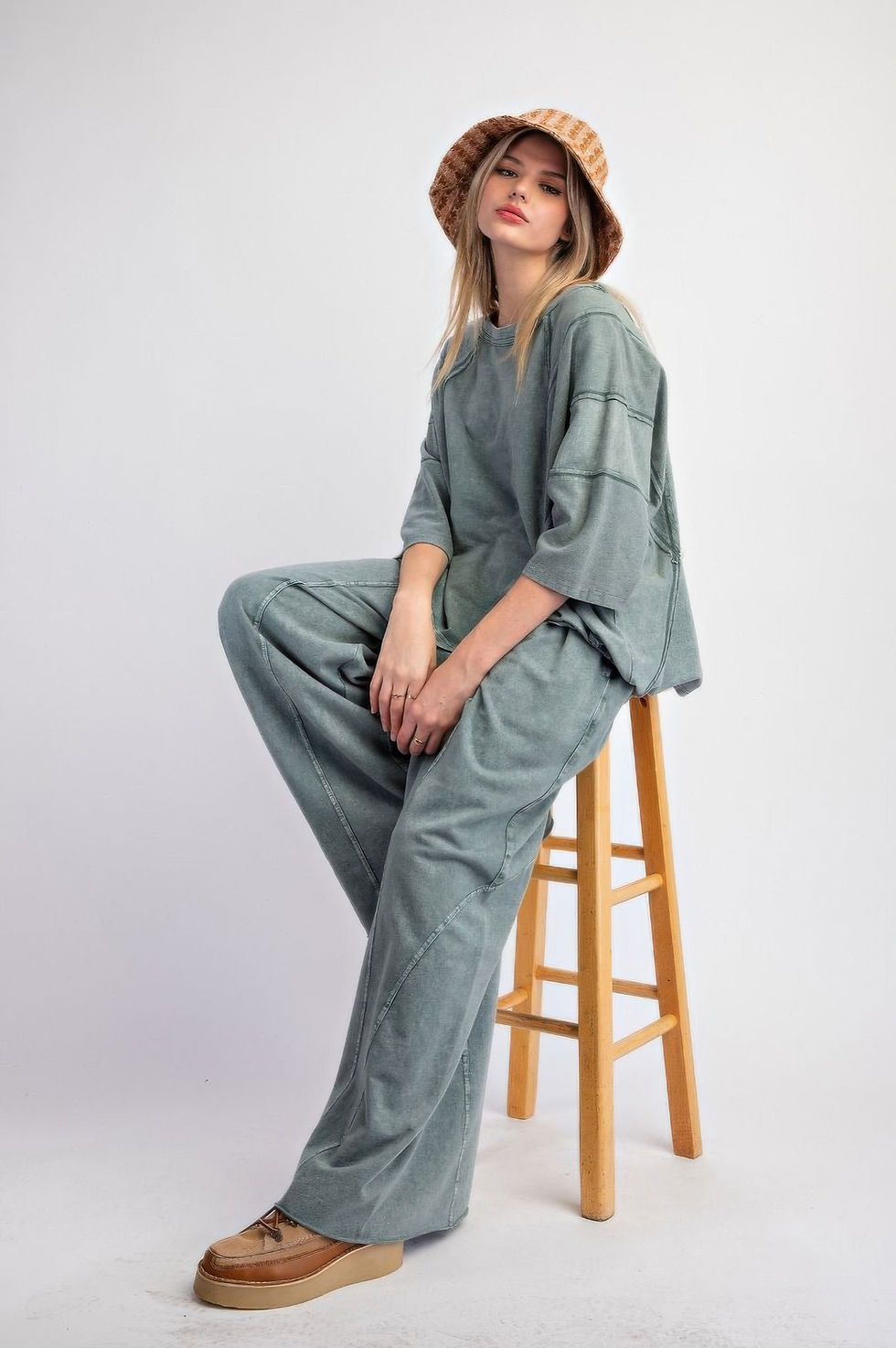 Thumbnail: Mineral washed terry knit pants  