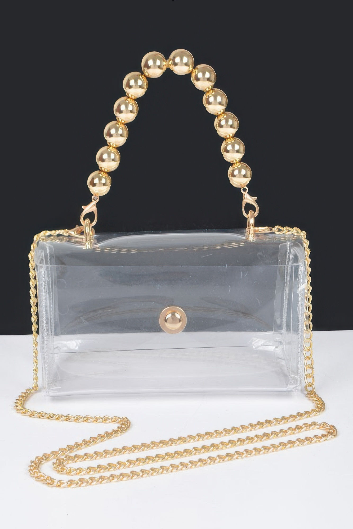 Transparent Ccb Handle Flap Clutch