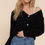Thumbnail: Long slv v-neck sweater cardigan        