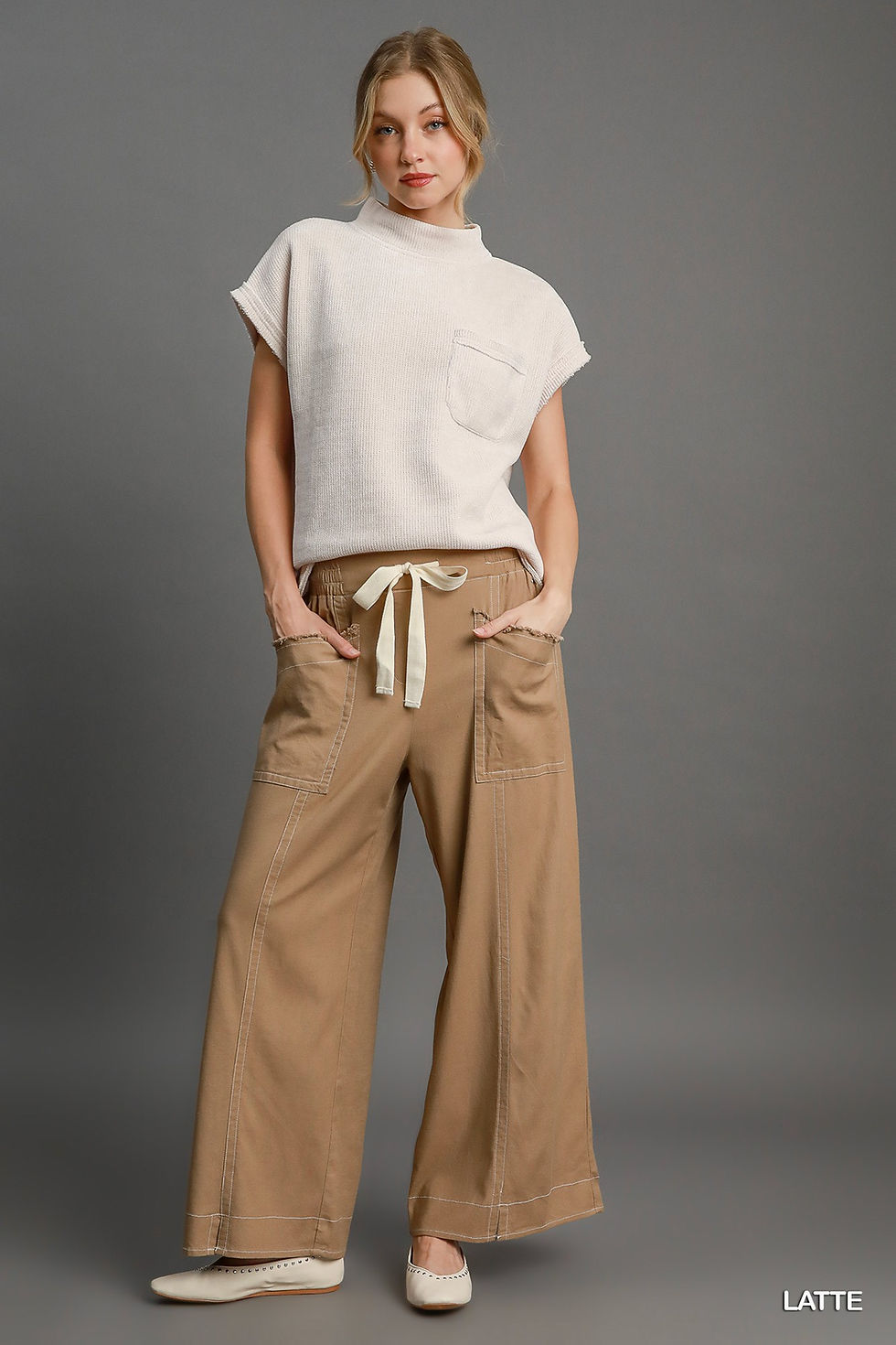 Thumbnail: Wide Leg Pull On Pants