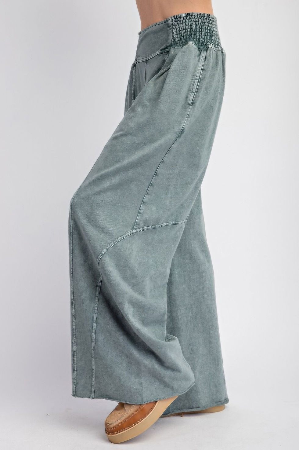 Thumbnail: Mineral washed terry knit pants  