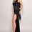 Thumbnail: Sleeveless Deep V Low Back Bow Maxi Dress