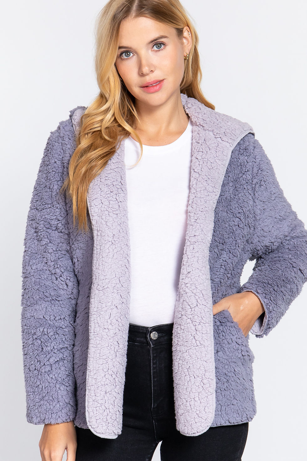 Thumbnail: Hoodie Faux Fur Reversible Jacket        