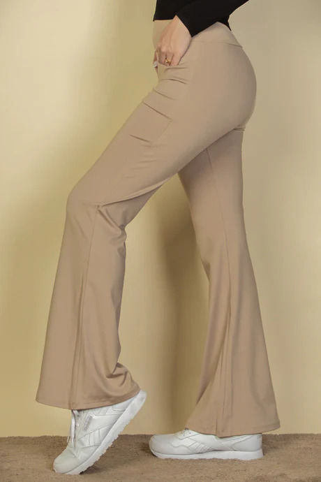 Thumbnail: High Waisted Front Pocket Flare Pants 
