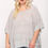 Thumbnail: Light Knit And Woven Mixed Boxy Top With Poncho Sleeve
