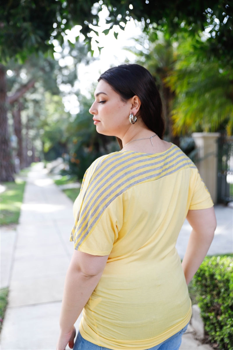 Thumbnail: Plus Stripe Short Sleeve Top