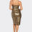 Thumbnail: Pu Cheetah Print Top & Front Wrap Slit Skirt Set