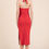 Thumbnail: Halter Tied Criss-cross Midi Ribbed Dress