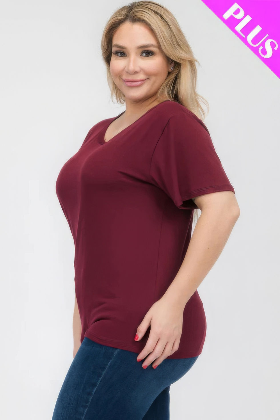 Thumbnail: Plus Size Basic Short Sleeve T-shirt