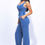 Thumbnail: Washed Jumpsuit With Adjustable Ankle   
