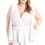 Thumbnail: Shimmer Fabric Draped Open Sleeve Romper