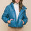 Thumbnail: Pu Faux Leather Zipper Hooded Puffer Jacket