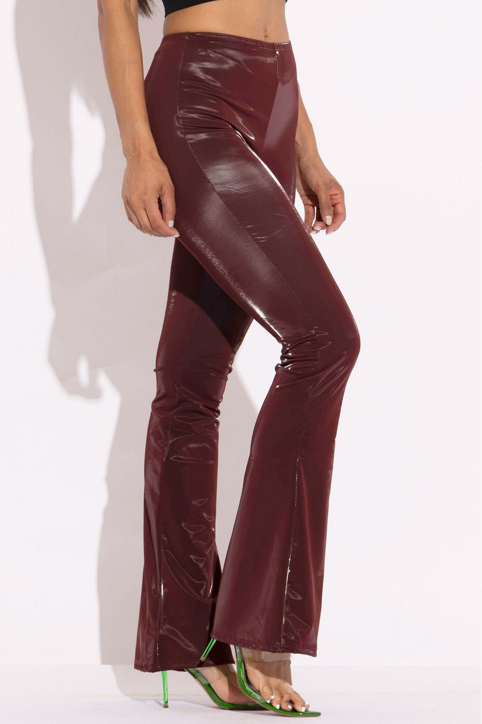 Thumbnail: Velvet Pu Flared Pants
