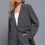 Thumbnail: Long slv front button closure blazer      