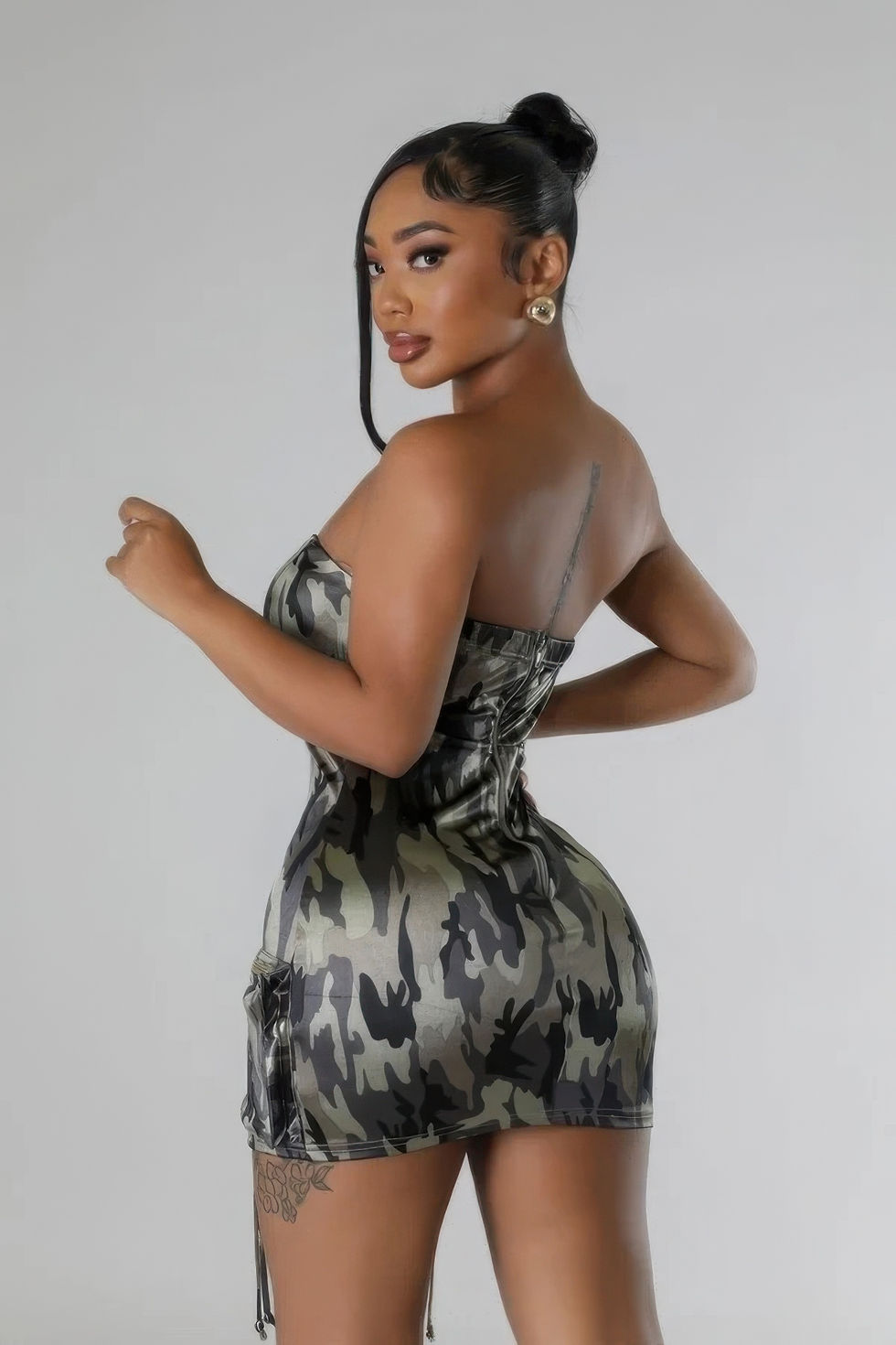 Thumbnail: Zipper Closure Stretch Tube Dress